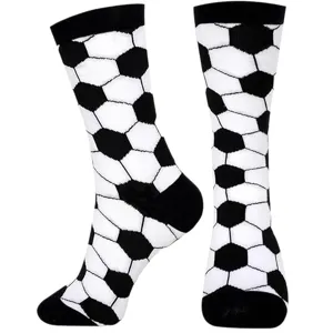 Unisex Sport Soccer Socks Breathable Combed Cotton Black And White Grid Athletic Crew Socks For Football Training