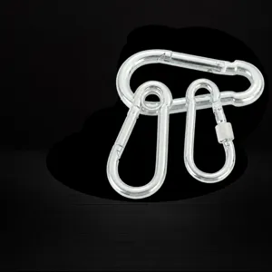 Multifunctional Stainless Steel And Galvanized Iron Spring Snap Hook Carabiner With Screw Nut And Eye Ring For Outdoor Camping Hiking