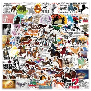 Horse Equestrian Waterproof Vinyl Stickers Decals For Laptop Luggage Skateboard Water Bottle Craft Decoration