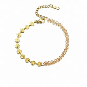Stainless Steel Shell Beaded Layered Chain Bracelet Ins Style Fashion Jewelry Geometric Charm Chain Bracelet For Women Men
