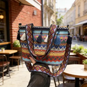 Ethnischer Stil Quaste Tragetasche Für Frauen Große Kapazität Schulter Umhängetasche Mode Casual Pendler Handtasche