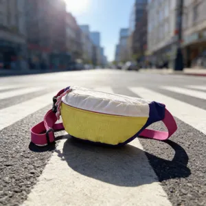 Women Colorblocking Crossbody Chest Bag Nylon Casual Street Trend Waist Bag Outdoor Cycling Messenger Bag