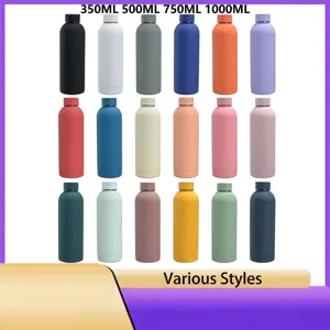Outdoor Portable Sports Vacuum Insulated Stainless Steel Water Bottle Frosted Travel Thermos Flask Cup For Daily Use