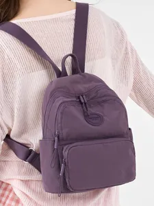 Women Casual Lightweight Nylon Backpack Water Resistant Korean Style Small Travel Rucksack For Daily Commute Fashion Bag