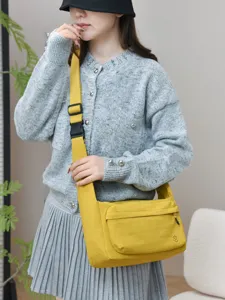Minimalistische Damen Nylon Umhängetasche Hochwertige Oxford Stoff Schultertasche Vielseitige Pendler Unterarmtasche Einzelner Riemen Handtasche