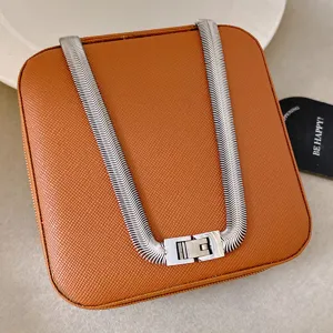 Minimalist Titanium Steel Herringbone Chain Necklace For Women Men Silver Plated Snake Bone Link Chain Fashion Jewelry Neckwear