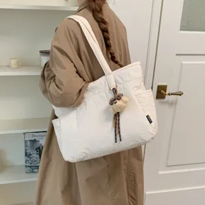 Sac Fourre-tout en Toile Grande Capacité Mode Simple pour Femmes Sac à Main Bandoulière Tendances de la Rue Design de Niche
