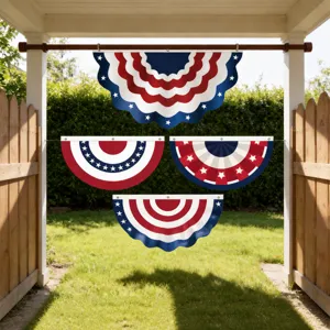 Amerikanische Flagge Plissierte Fächer Hängende Flagge Polyester Patriotisches Banner Für Unabhängigkeitstag Party Outdoor Dekor