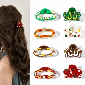 Weihnachten Haarspange Süß Kunststoff Harz Haaraccessoires Kleine Haarnadeln Festliche Haarstyling Werkzeuge Für Damen Und Mädchen