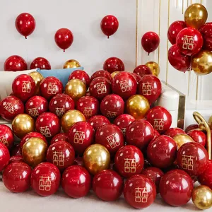 Ballons en Latex Épais Rouges Or Confetti Ballons Pour Décoration de Fête de Mariage Fournitures d'Événement