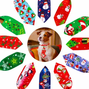 Festieve Kerst Huisdier Das Verstelbaar Hond Kat Halsdoek Feest Schattig Polyester Print Huisdier Nek Accessoires