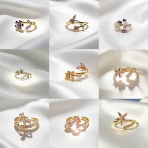 Κορεάτικο Niche Light Luxury Zircon Open Ring Ρετρό Προσαρμοσμένο Δαχτυλίδι Δαχτυλιδιού Μόδα Γυναικεία Κοσμήματα Χαλκού