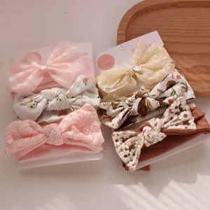 Recién Nacido Bebé Cintas para el Pelo Lazo Lindo Algodón Tocados Accesorio de Pelo de Niño Conjunto de Regalo