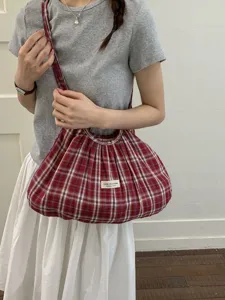 Κορεάτικο Ins Style Καρέ Καμβάς Tote Bag Γυναικείο Μεγάλης Χωρητικότητας Casual Τσάντα Ώμου