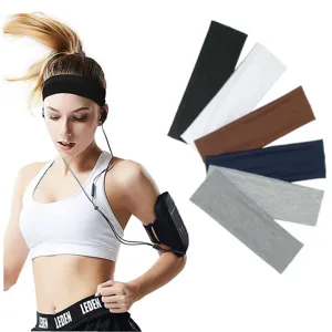 Cinta de Pelo Deportiva de Color Sólido Unisex Absorbente Antideslizante Elástica Para Yoga Fitness Correr