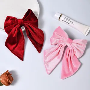 Große Samt Schleife Haarspange Elegante Einfarbige Pferdeschwanz Halter Haarschmuck Für Damen Und Mädchen Tägliches Styling