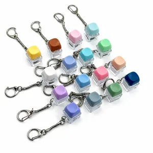 Juguete Fidget Interruptor Teclado Mecánico Creativo Llavero Portátil Tapa Redonda Macaron Alivio del Estrés Colgante Dedo