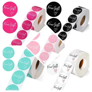 Rouleau d'Autocollants Décoratifs Ronds Étiquettes Adhésives Cadeau Gratuit Pour Emballage Cadeau Sceau d'Affaires Décoration d'Enveloppe