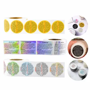 Roll Candle Warning Stickers Self Adhesive Safety Labels Waterproof Candle Jar Decals For DIY Candle Craft Supplies