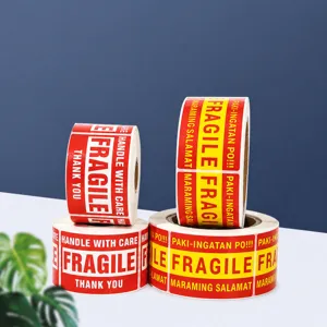 Fragile Warning Label Stickers Self-Adhesive Handle With Care Express Shipping Decals For Packages Logistics Packing