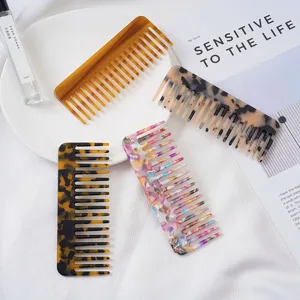 Acetate Hair Comb Marble Pattern Wide Tooth Anti-Static Hair Styling Tool For Women Daily Hair Care Fashion Hair Accessories