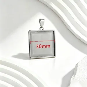 Plateau Pendentif en Acier Inoxydable Cadre Vide avec Bélière DIY Collier Bracelet Fabrication Accessoires de Bijoux