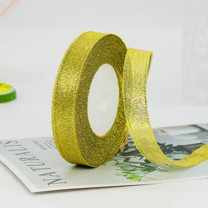 Κορδέλα Glitter Μεταλλική Χρυσή Ασημένια Διακοσμητική Πολυεστερική Για Περιτύλιγμα Δώρων Γάμος Πάρτι Αρτοποιείο Διακόσμηση Τούρτας
