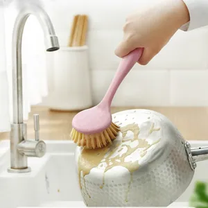 Long Handle Pot Brush Kitchen Cleaning Brush Dishwashing Scrubber Eco Friendly Plastic Cleaning Tool For Home Kitchen