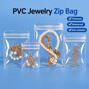 Transparent Jewelry Packaging Bags PVC Clear Ziplock Self Sealing Anti Oxidation Dustproof Storage Pouches For Earrings