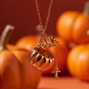 Halloween Pompoen Openbare Medaillon Hanger Ketting Koper Holle Pompoen Vakantie Feest Mode Sieraden Cadeau Voor Vrouwen