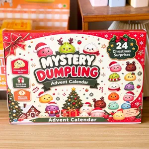 Christmas Mystery Squishy Toy Advent Calendar Stress Relief Blind Box Mystery Calendar Soft Squeezable Cartoon Toys Holiday Gift