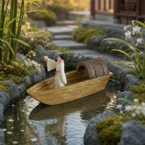 Resin Mini Boat Ornaments Micro Landscape Decoration Floating Figure Model Zen Garden Desktop Creative Crafts Accessories