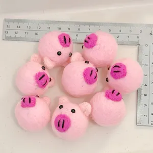 Simpatici Accessori Fai-da-te Testa di Maiale in Feltro a Cartone Animato Materiali per Artigianato Patch Maiale Rosa