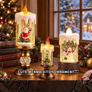 Weihnachten Elektronische Wasser Schneiende Kerze Kristalllampe Weihnachtsmann Schneemann Weihnachtsbaum Tischdeko Geschenk