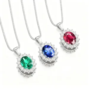 Vintage Silver-Plated Copper Sunflower Cluster Necklace For Women Round Rhinestone Colored Gemstone Pendant Necklace Jewelry Accessory
