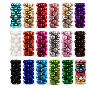 Christmas Ball Ornaments PVC Plastic Shiny Matte Glitter Surface Electroplated Hanging Holiday Tree Party Decor Supplies
