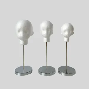 Professional White Foam Mannequin Head Model Display Stand For Wig Hat Glasses Headpiece Presentation Salon Window Props