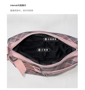 Open bag interior showing black lining, a zippered inner pocket, and a roomy main compartment