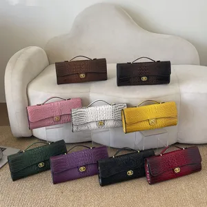 Dames Krokodillenpatroon PU Leer Handtas Mode Grote Capaciteit Woon-werk Schoudertas Vintage Flap Crossbodytas Okseltas