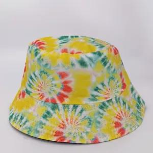 Reversible Bucket Hat For Women Men Summer Printed Polyester Sun Hat Casual Street Trend Fisherman Hat Outdoor Sun Protection Cap