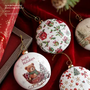 Kerst Schuim Bal Ornamenten Teddybeer Rendier Sneeuwhuis Strik Patroon Hangende Decoraties Voor Kerstboom Feest Decoratie
