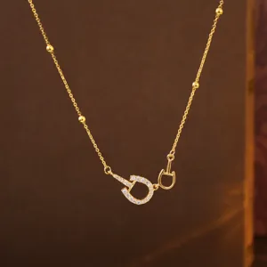 Französisches Vintage Trense Zirkonia Halskette Für Damen Kupfer Vergoldet Elegant Perlen Choker Halsketten Luxus Design Halsschmuck