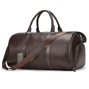 Echt Koeienhuid Leer Reistas Waterdicht Droge en Natte Scheiding Grote Capaciteit Duffel Tas Voor Mannen Vrouwen Zaken Fitness Weekend