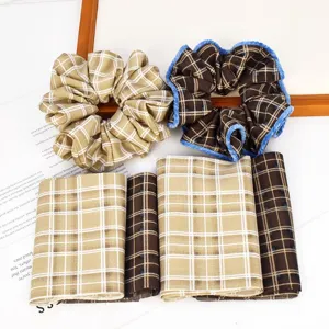 Bande de Tissu Plaid Rétro Pour Faire des Chouettes de Cheveux DIY Ruban Plaid en Mélange de Coton Accessoire de Couture