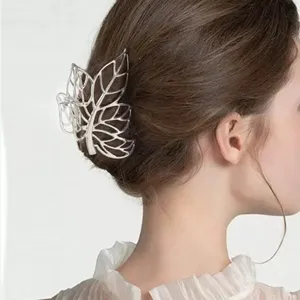 Pince à Cheveux Papillon Creuse en Métal Rétro Grande Pince Crabe Élégante pour Femme Accessoires Cheveux en Alliage