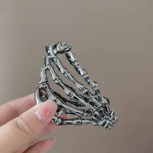 Pince à Cheveux Griffe de Squelette Halloween Métal Alliage Gothique Punk Main de Squelette pour Femme Fête Accessoires