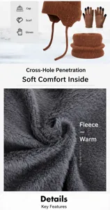 Close-up van de zachte, pluizige fleecevoering met een dichte textuur voor extra warmte in de winter