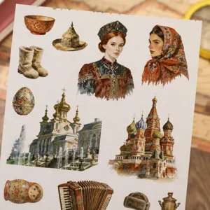 Vintage Around The World Scrapbooking Material Sticker Book Washi Stickers And Material Paper For DIY Journaling Craft Office Supplies