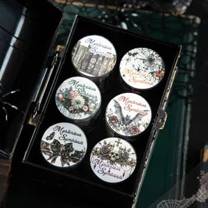 Mysterious Symbiosis Series Gothic Dark PET Tape Retro Printed Skull Rose Bat Pattern Decorative Sticker For Scrapbooking Journal Collage