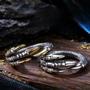 Retro Dragon Claw Ring Alloy Adjustable Punk Eagle Talon Finger Ring For Men Women Vintage Gothic Jewelry